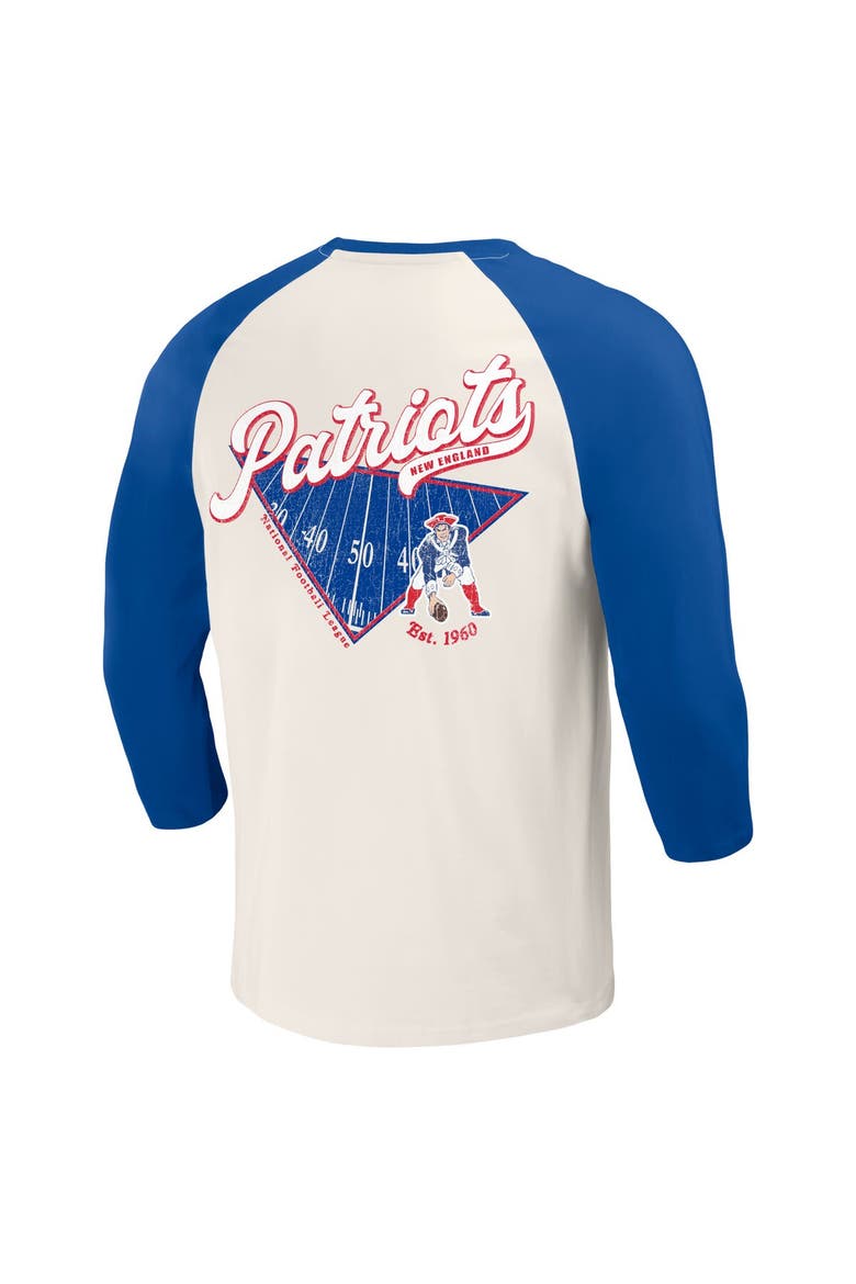 Men's Darius Rucker Collection by Fanatics Royal/White New England Patriots Raglan 3/4 Sleeve T-Shirt, Alternate, color, Royal