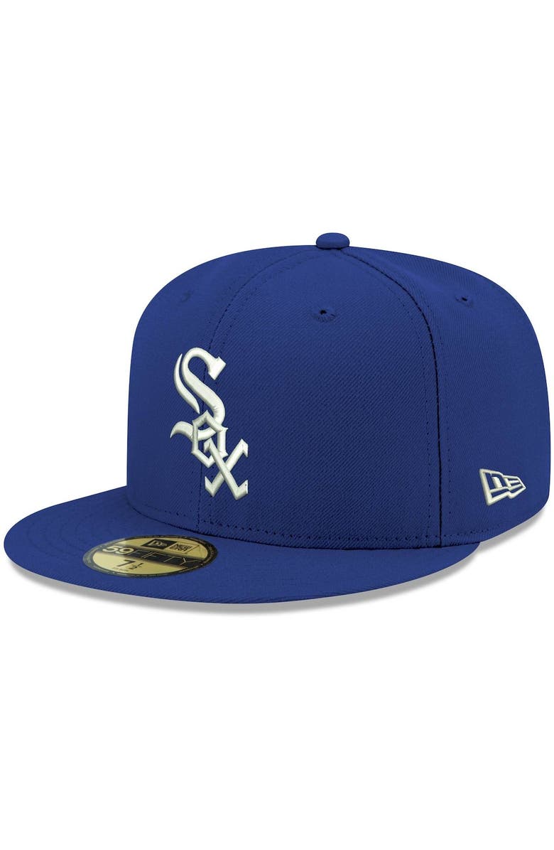 New Era Men's New Era Royal Chicago White Sox White Logo 59FIFTY Fitted Hat, Main, color, 