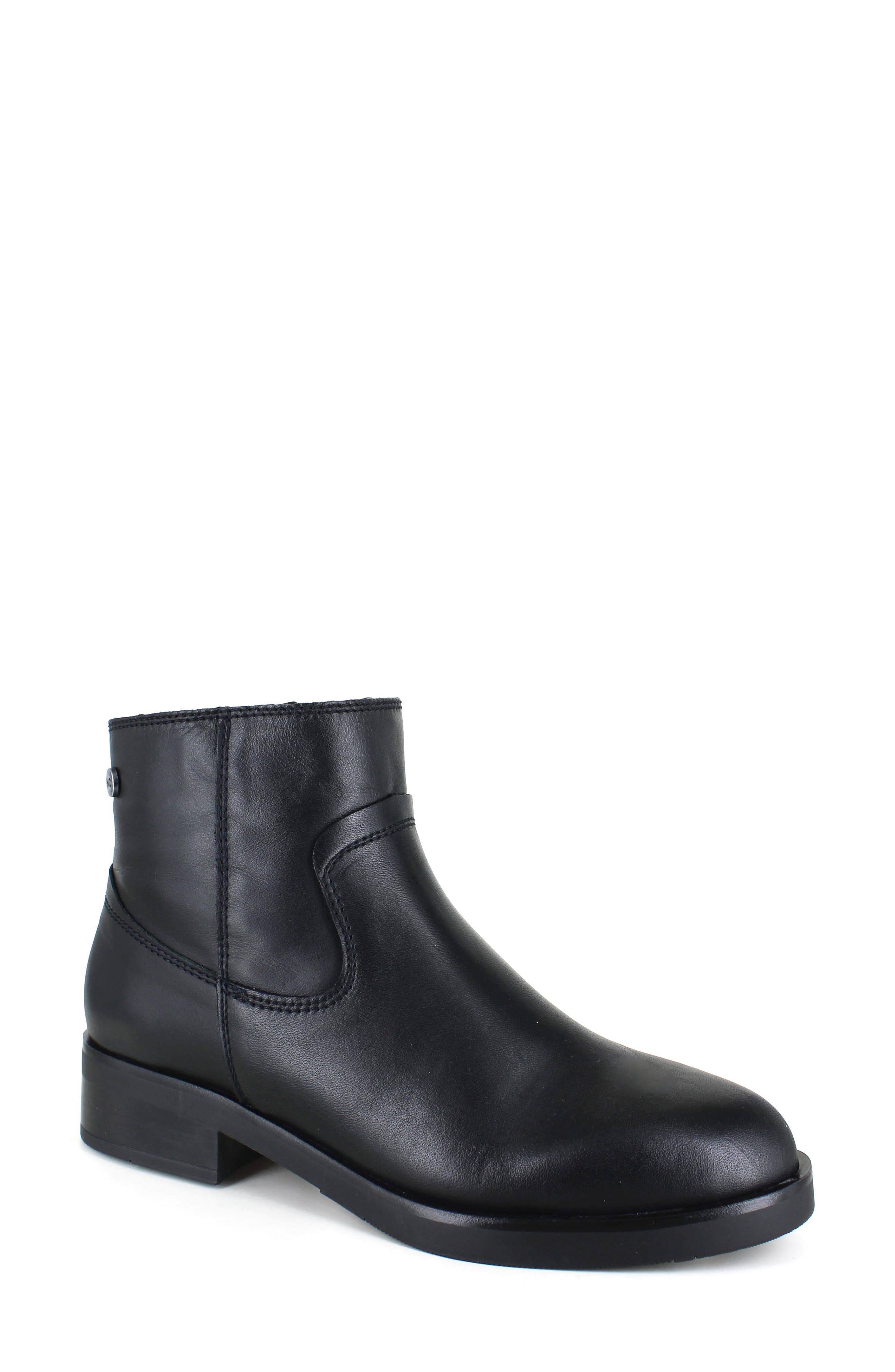 National Comfort Esmeralda Water Resistant Ankle Boot, Main, color, Black Leather