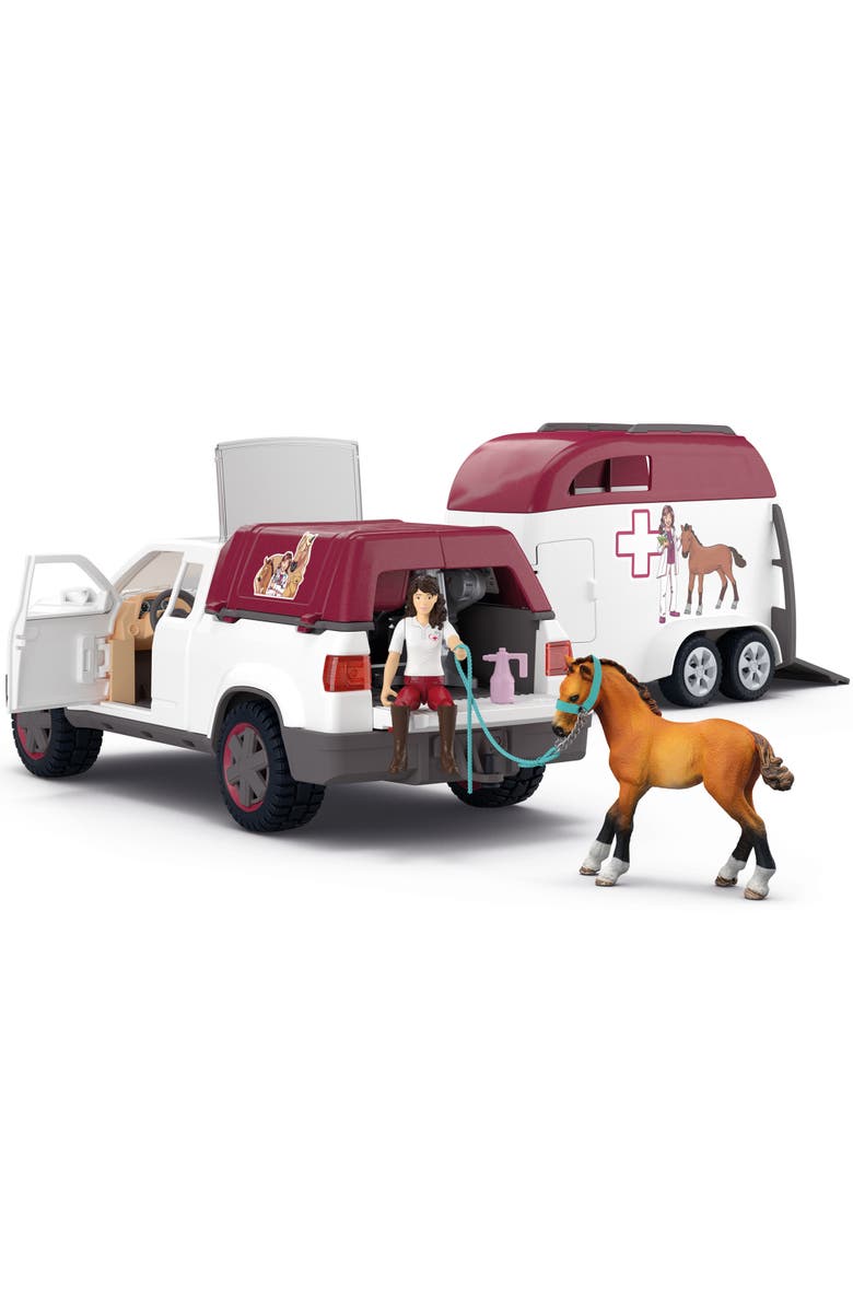 Schleich Horse Club, Mobile Vet & Trailer, 90 Piece Animal Toy Playset, Kids 5+, Alternate, color, Multicolored