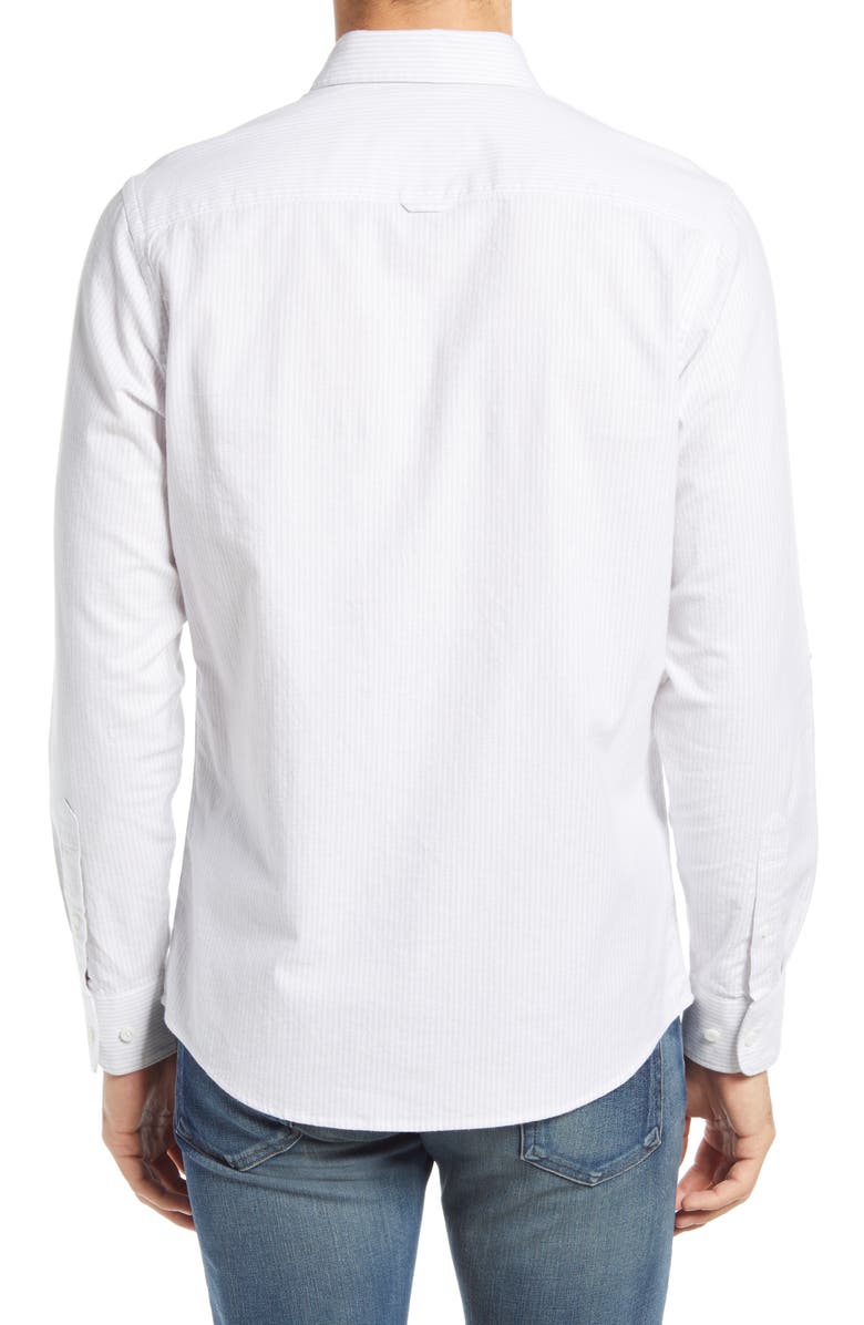 Nordstrom Trim Fit Stripe Stretch Cotton Oxford Button-Up Shirt, Alternate, color,