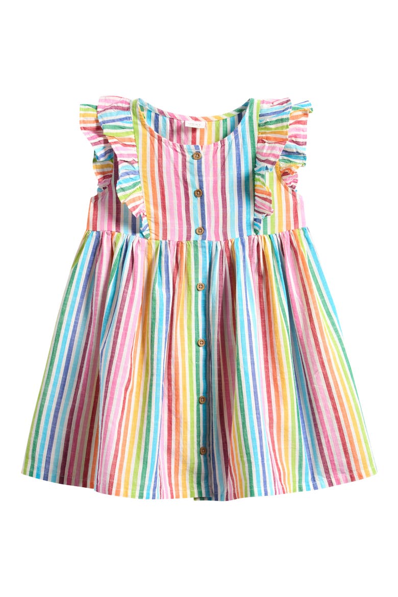 Kids' Rainbow Stripe Cotton Dress, Main, color, PINK MULTI