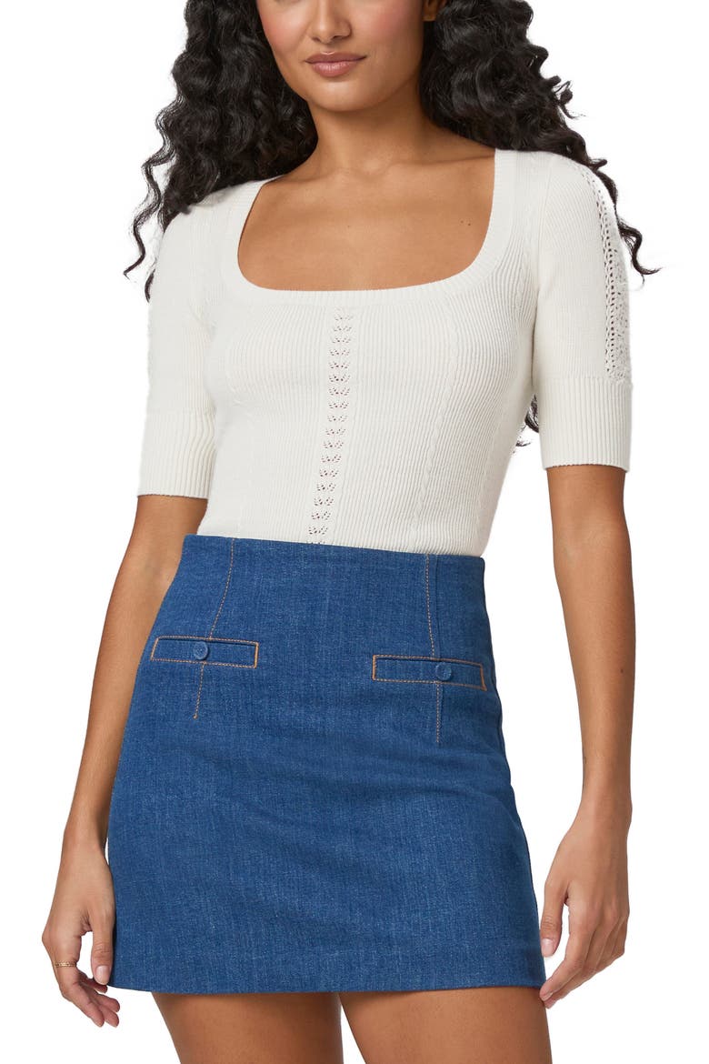 Kiley Pointelle Top, Alternate, color, IVORY