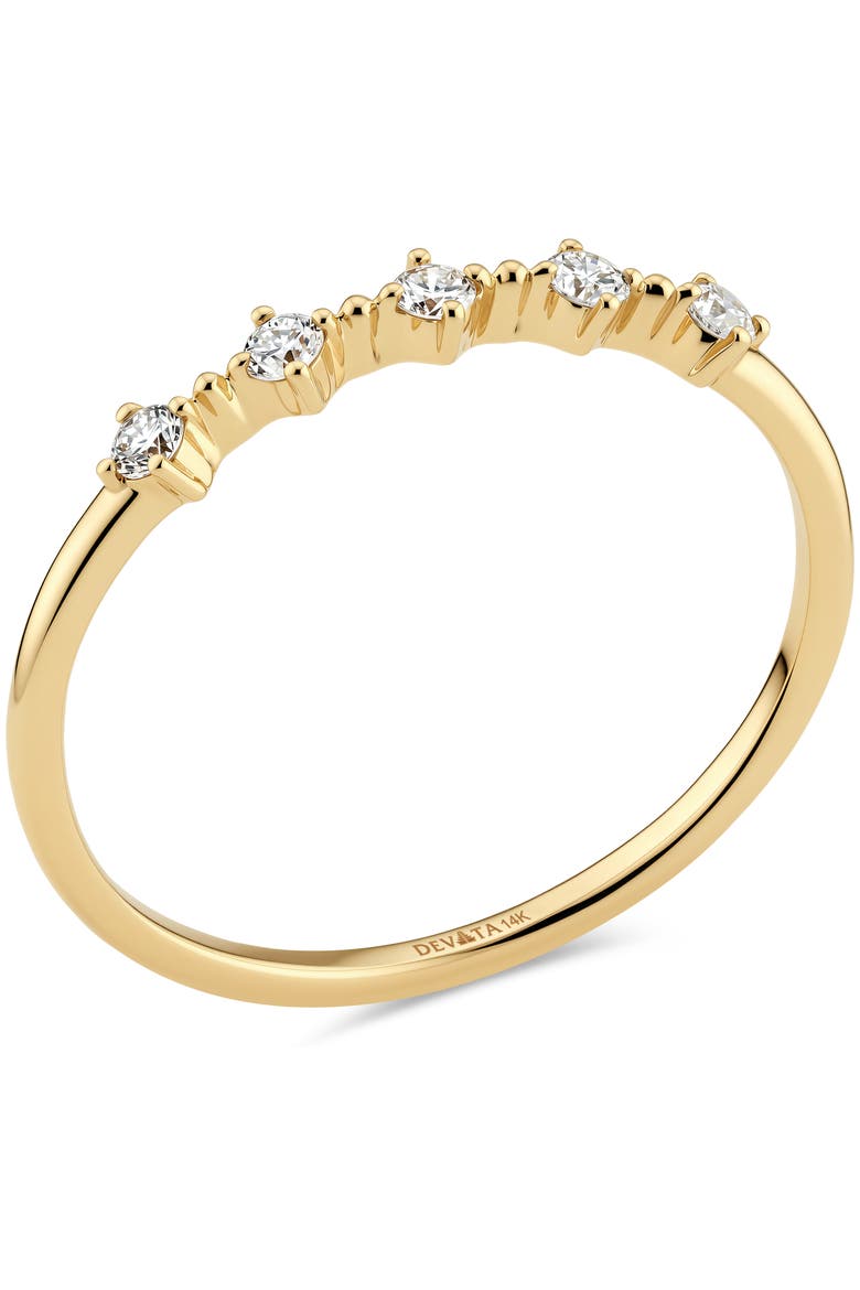 Station Lab Grown Diamond Ring in 14K Gold, Alternate, color, Yellow Gold