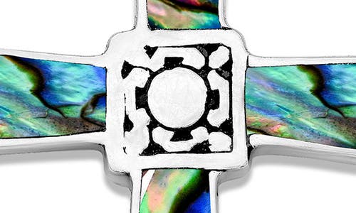 Samuel B. Abalone Cross Pendant In Blue