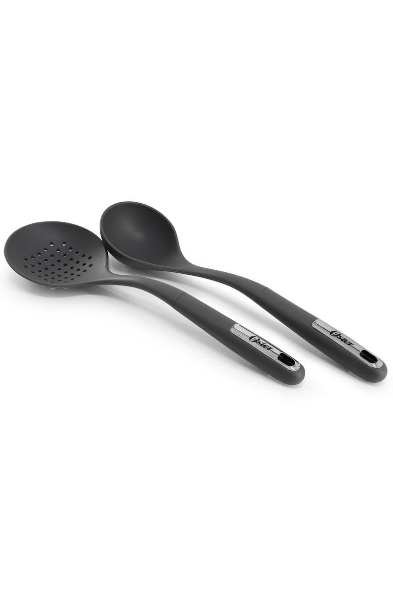 Ridgecrest 2 Piece Silicone Kitchen Tool Skimmer and Ladle Set, Alternate, color, Gray