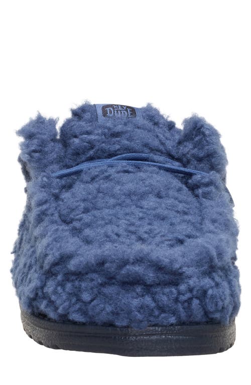 Hey Dude Wally Faux Shearling Slipper In Blue