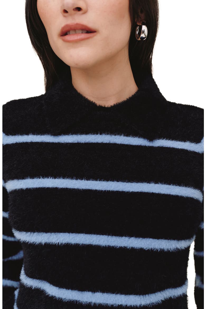 Striped Collared Sweater, Alternate, color, NIGHTFALL