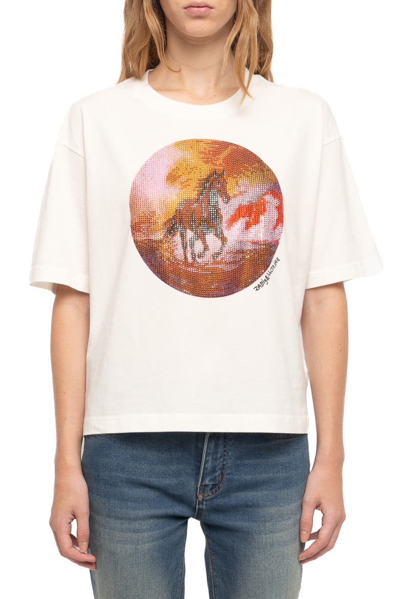 Taida Horse Strass Graphic Tee, Main, color, JUDO