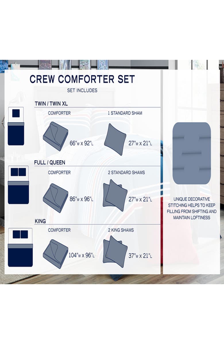 Nautica Trimmer Cotton Comforter Set, Alternate, color, Dark Blue