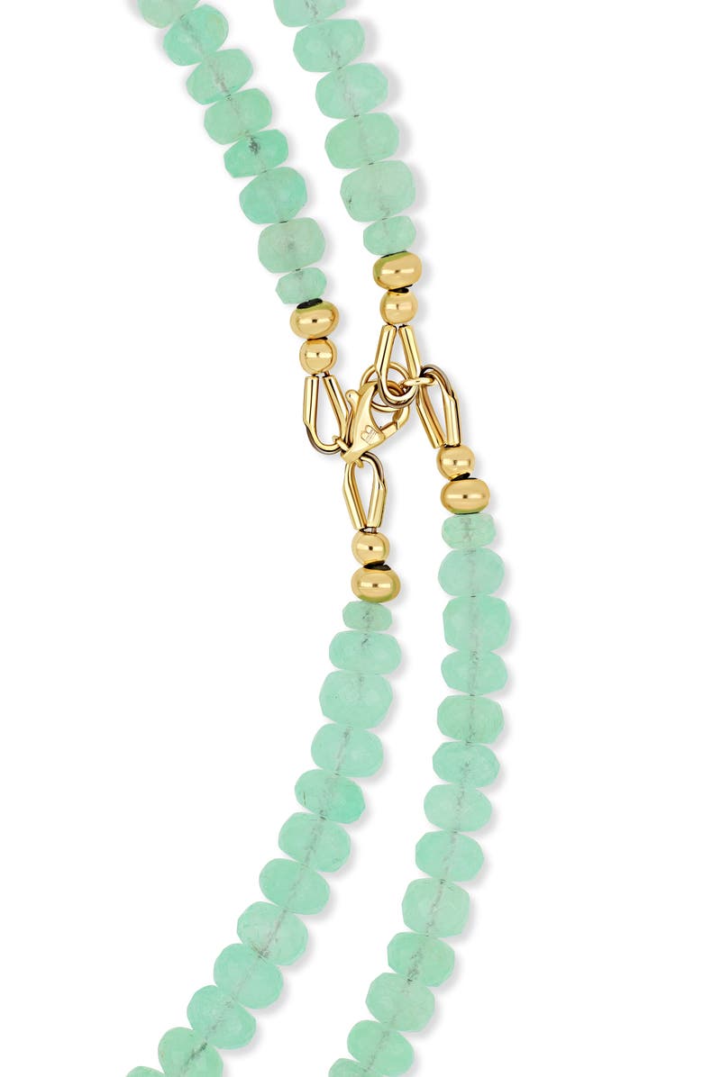 Bony Levy 14K Gold Iris Emerald Beaded Tennis Necklace, Alternate, color, Green
