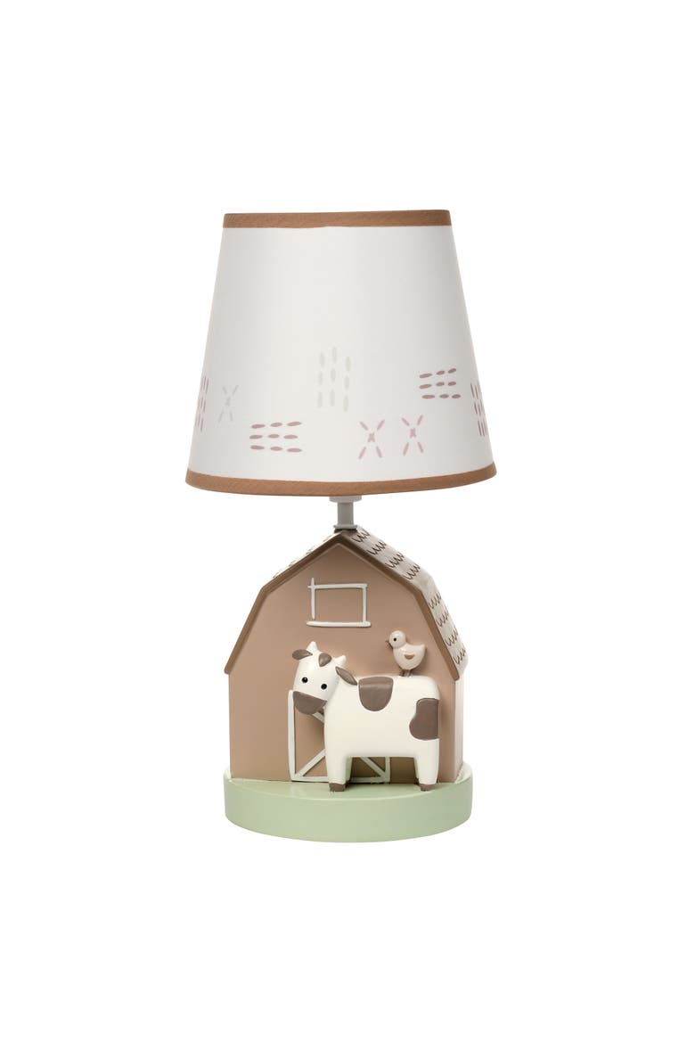 Farmyard Friends Decorative Tabletop Nursery Lamp with Shade, Main, color, Cream