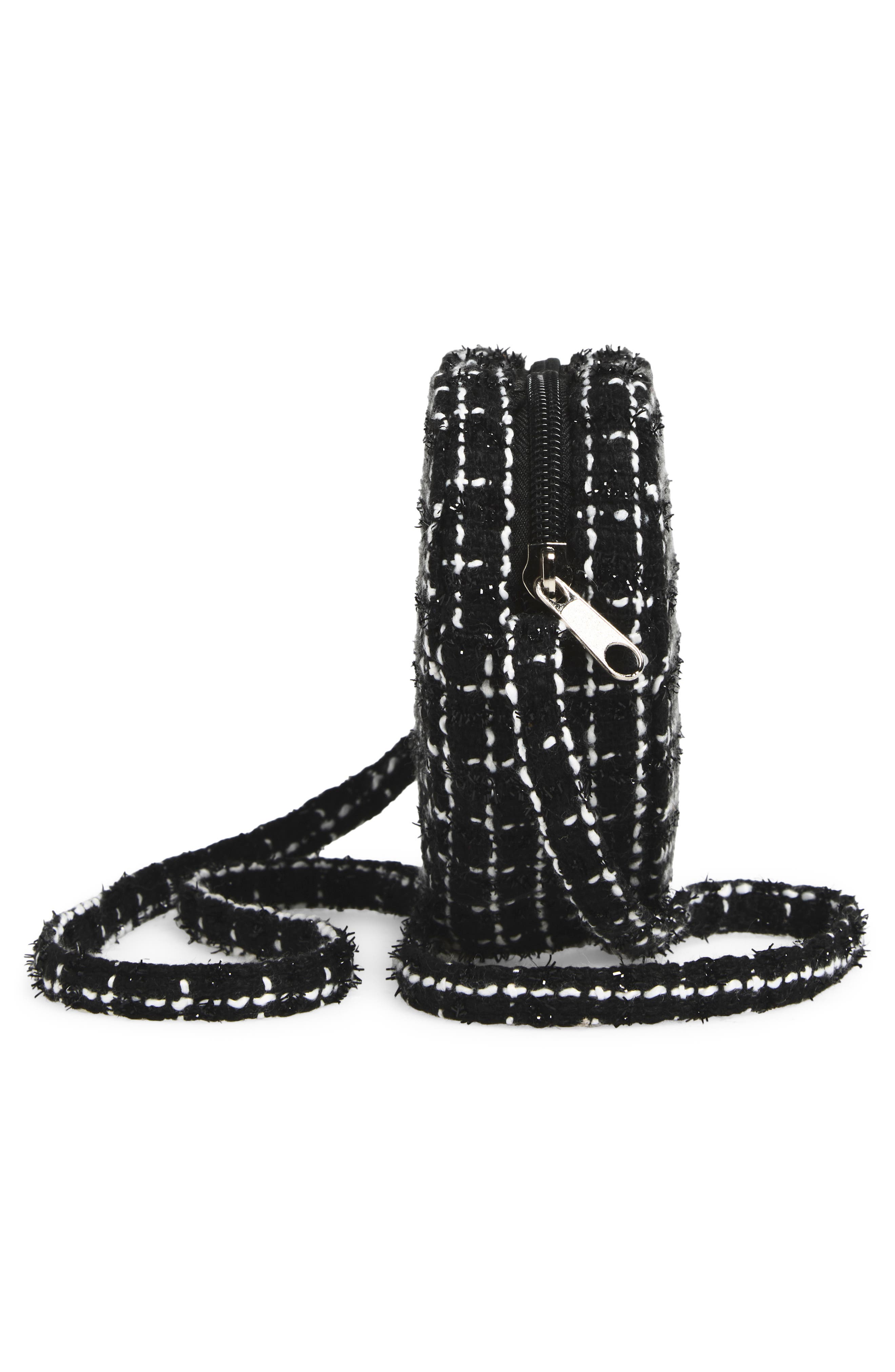 Kids' Heart Tweed Crossbody Bag, Alternate, color, BLACK COMBO
