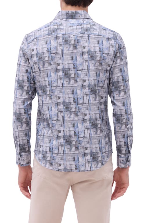 Bugatchi Julian Shaped Fit Stretch Cotton Button-up Shirt In Zinc