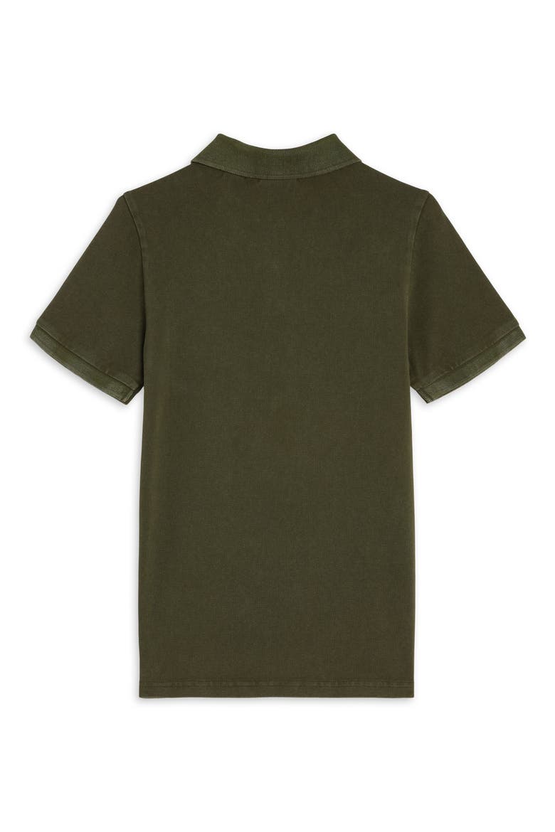 Washed Cotton Piqué Polo, Alternate, color, KOMBU GREEN