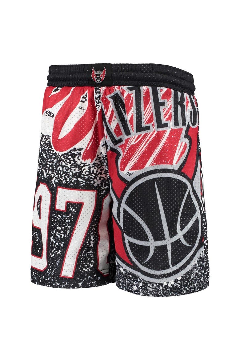 Youth Mitchell & Ness Black Portland Trail Blazers Hardwood Classics Jumbotron Shorts, Alternate, color, BLACK