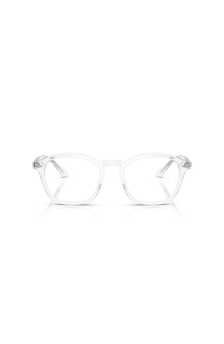 Ray-Ban 50mm Square optical glasses, Alternate, color, Transparent