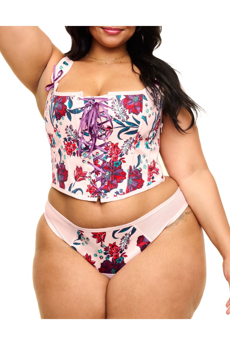 Alex Corset & Panty Set, Main, color, Floral pink