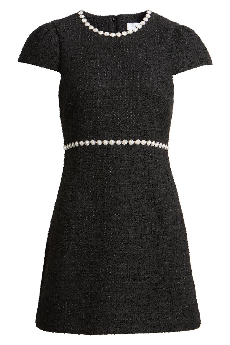 Morely Tweed Minidress, Alternate, color, BLACK