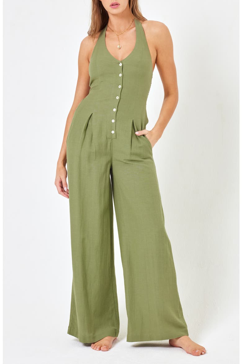 Alena Cover-Up Jumpsuit, Main, color, FAIRWAY