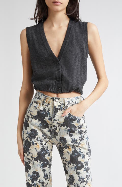 Balloon Bubble Hem Merino Wool Sweater Vest