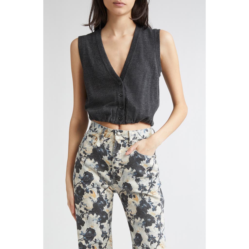 R13 Balloon Bubble Hem Merino Wool Sweater Vest In Gray