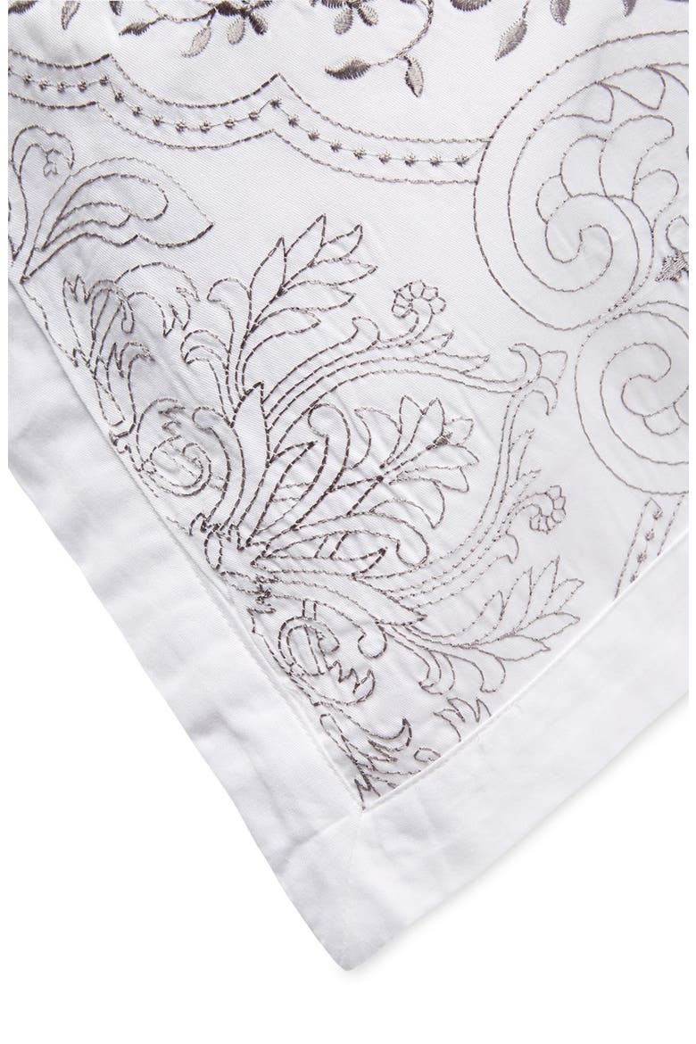 Brocade Embroidery Cotton Duvet Set, Alternate, color, WHITE