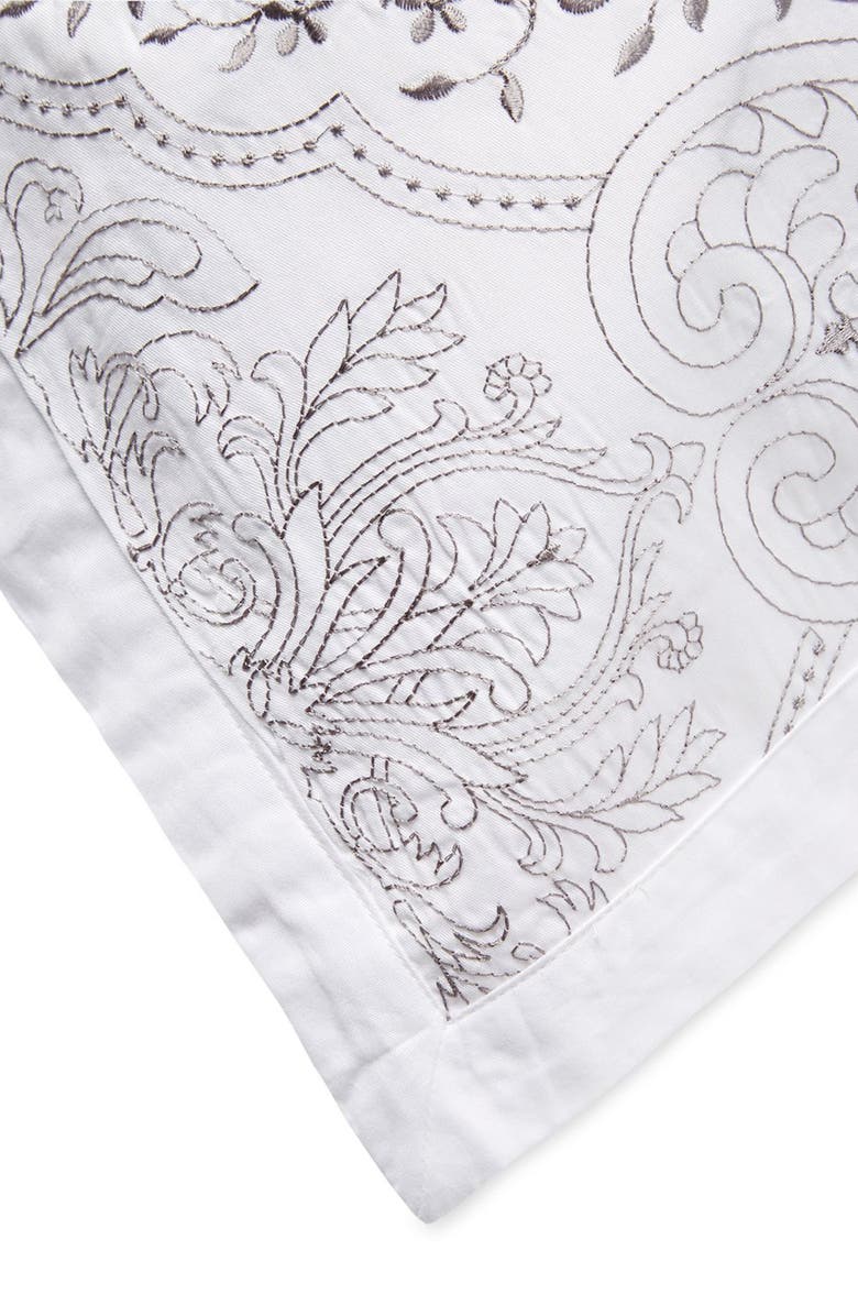 MELANGE HOME Brocade Embroidery Cotton Duvet Set, Alternate, color, White