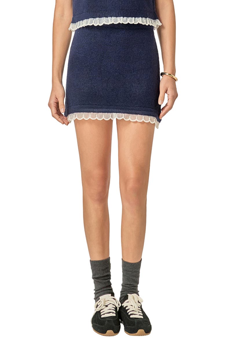 English Factory Scallop Detail Knit Skirt, Main, color, 