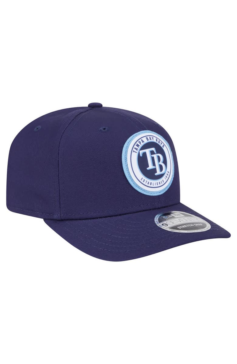 New Era Men's New Era Navy Tampa Bay Rays Circle Patch 9SEVENTY Stretch-Snap Hat, Alternate, color, Navy