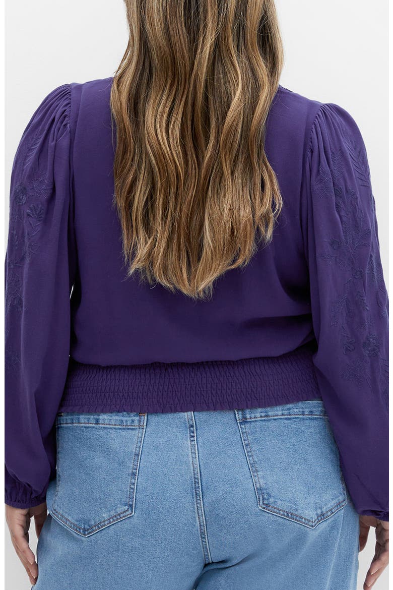 Frances Lace Blouson Top, Alternate, color, BLUE
