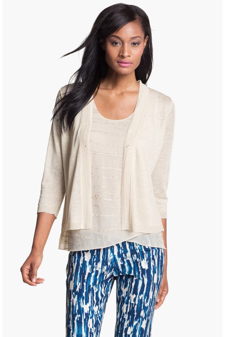 Nic + Zoe 'Oceanside' Cardigan, Main, color, SANDSHELL