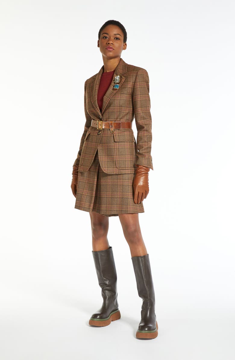 Weekend Max Mara Dorico Plaid Virgin Wool Jacket, Alternate, color, 