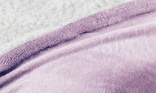 Woven & Weft Faux Shearling Fleece Throw Blanket In Purple