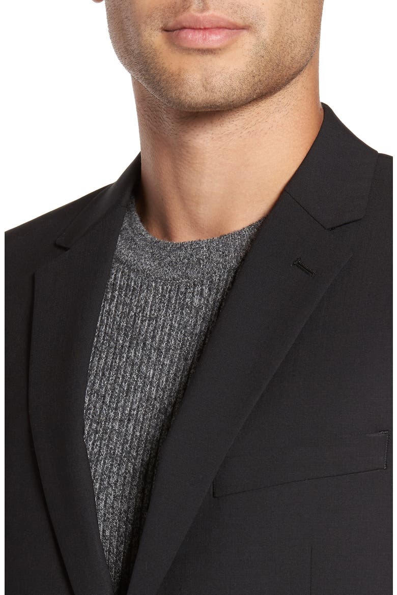 'Wellar New Tailor' Trim Fit Wool Blend Sport Coat, Alternate, color, BLACK