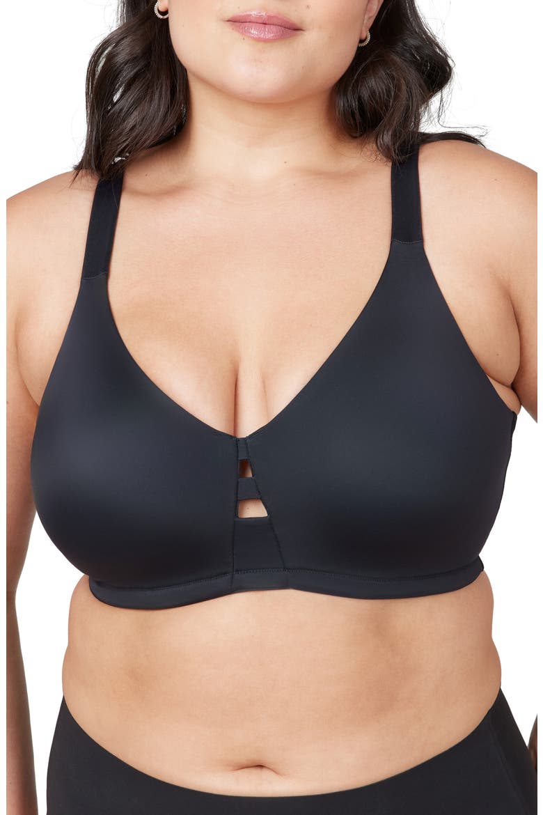 Low Profile Cushioned Wireless Minimizer Bra, Main, color, VERY BLACK