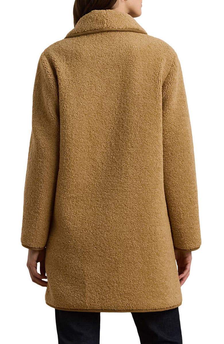 Lauren Ralph Lauren Shawl Collar Faux Shearling Coat, Alternate, color, Camel
