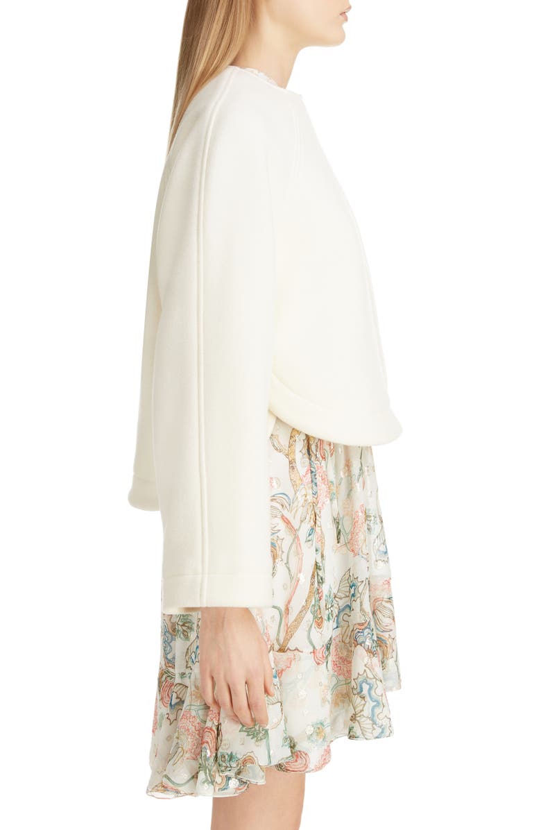Chloé Wool Blend Short Swing Coat, Alternate, color, 