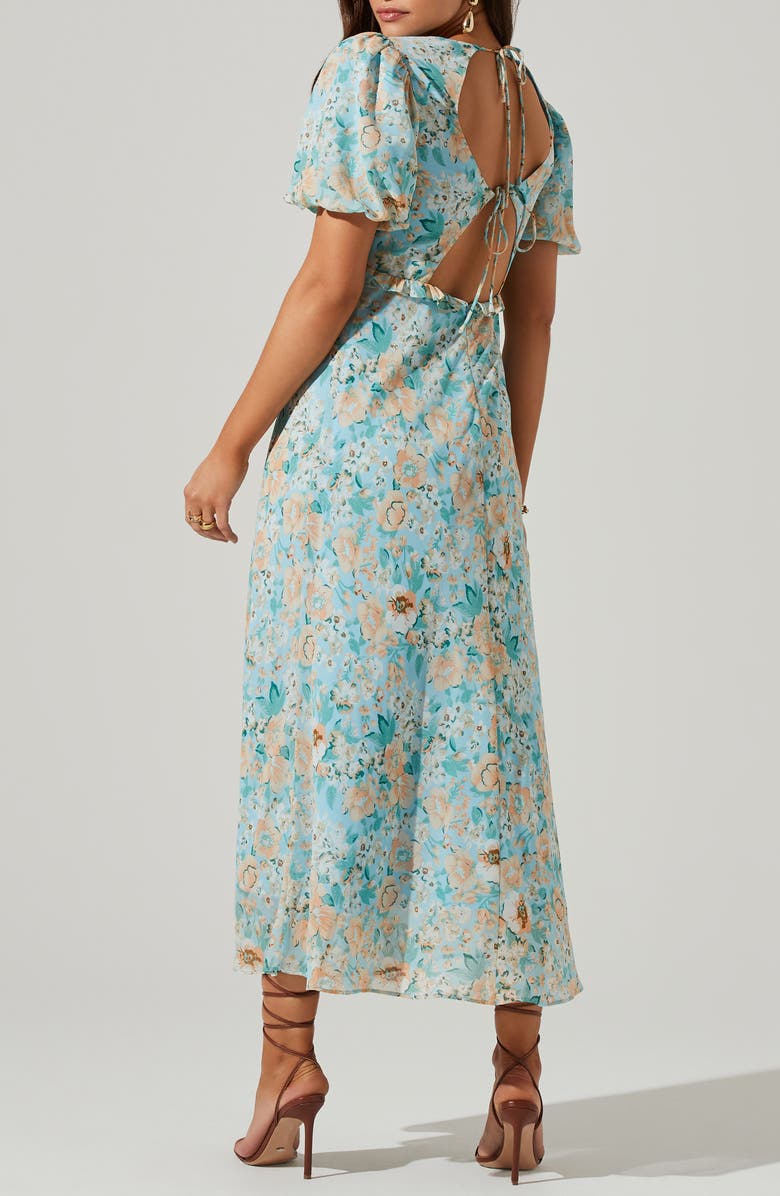 ASTR the Label Esperanza Floral Back Cutout Midi Dress, Alternate, color,