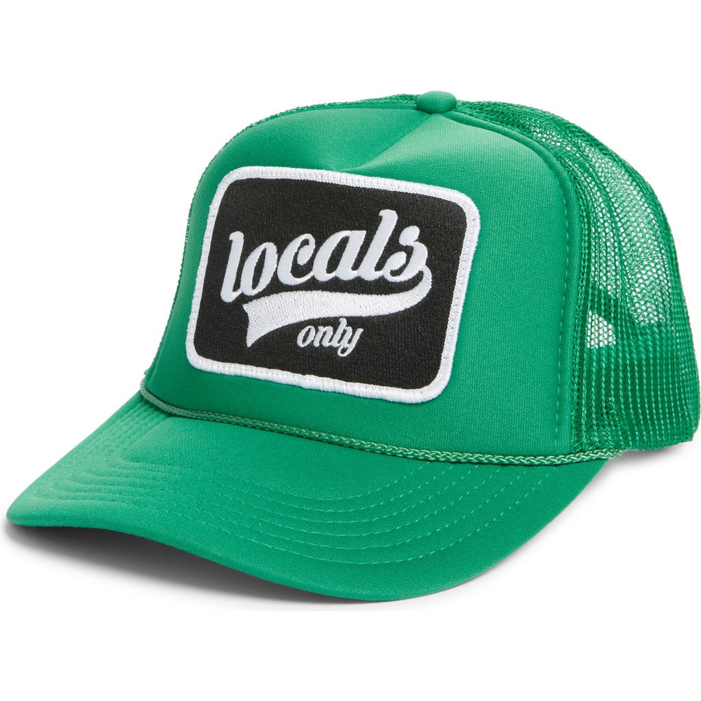 Friday Feelin ' Locals Only Patch Trucker Hat In Green