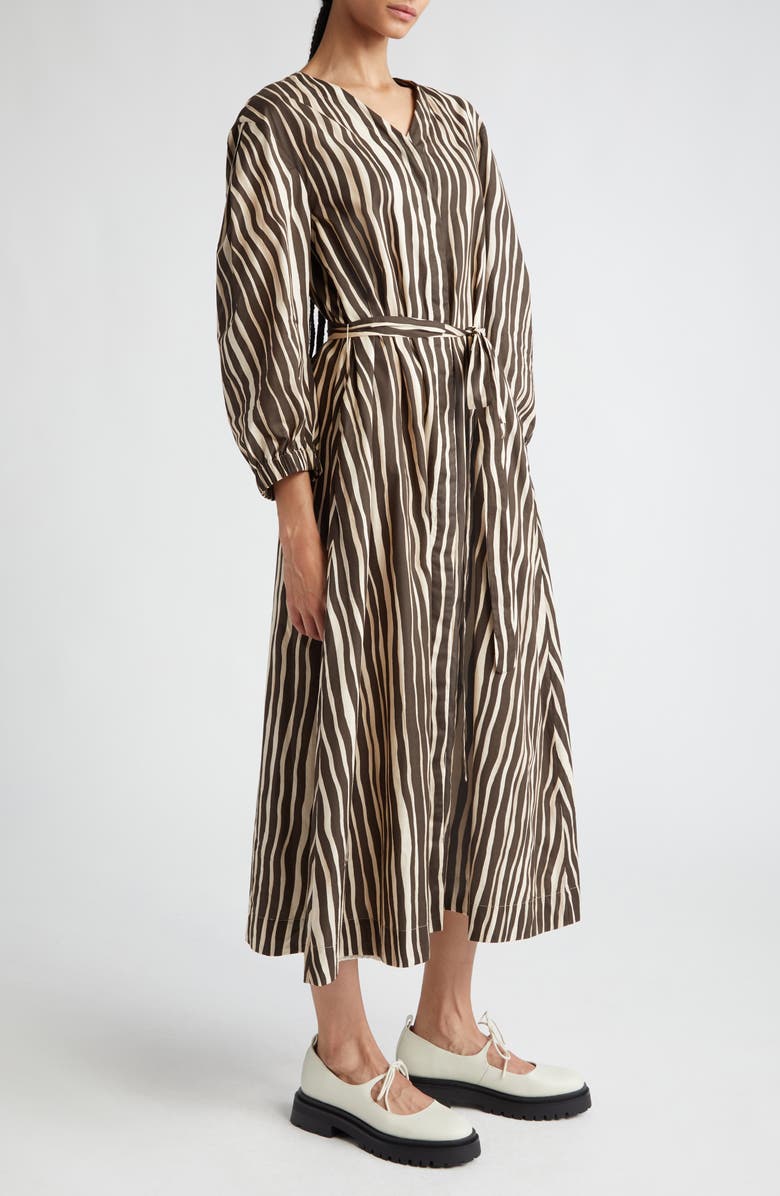 Max Mara Pomelia Wavy Stripe Cotton Voile Shirtdress, Alternate, color, 
