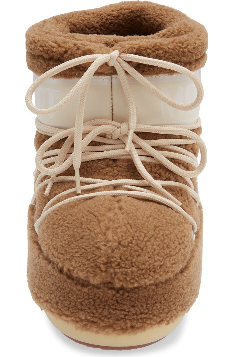 Moon Boot<sup>®</sup> Icon High Pile Fleece Low Boot, Alternate, color, Camel