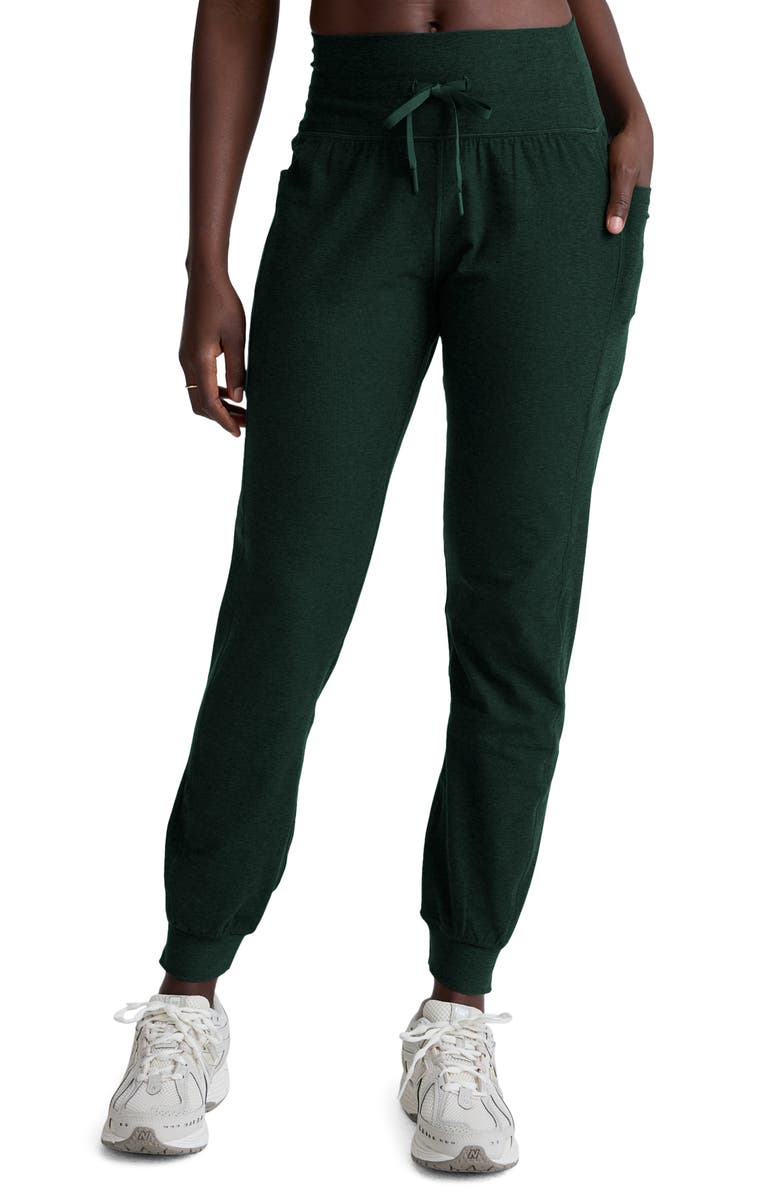 Beyond Yoga Go Pocket Space Dye Joggers, Main, color, Dark Spruce Green Heather