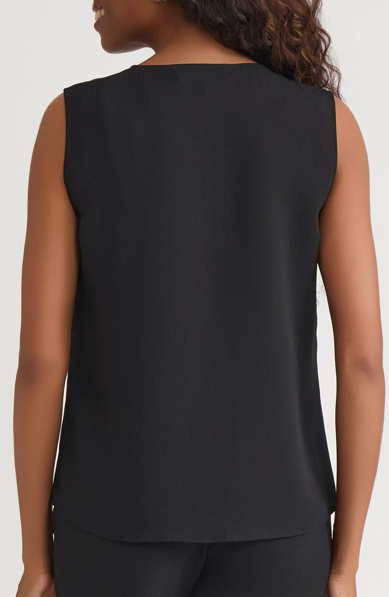 KASPER Ruffle Front Sleeveless Top, Alternate, color, Black