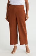 Anne Klein Crinkle Pull-On Ankle Wide Leg Pants