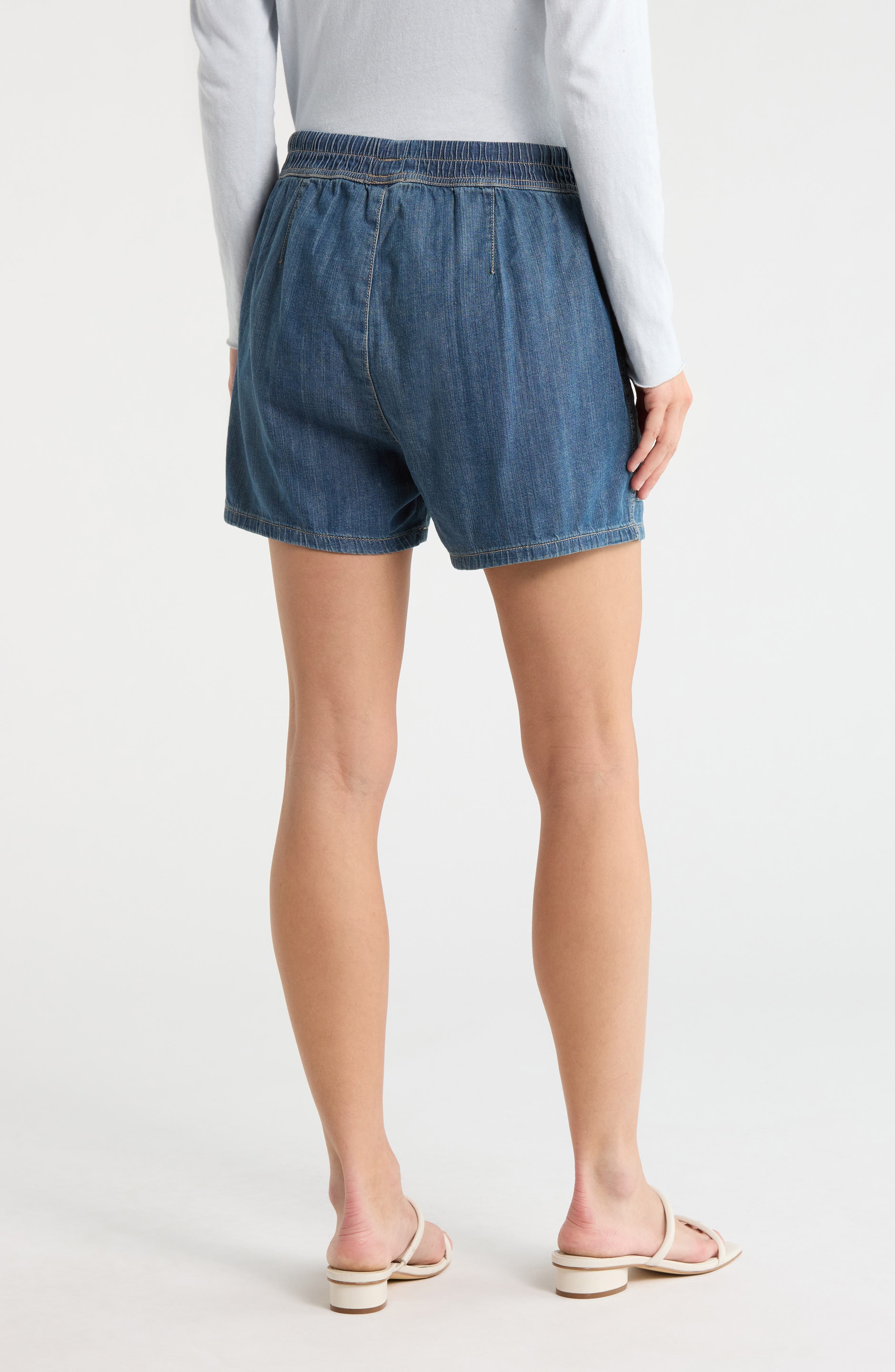 Drawstring Denim Shorts - image 2