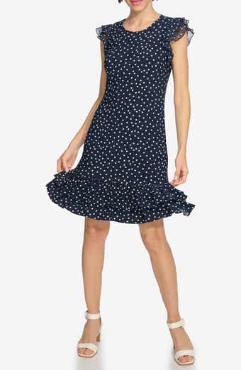 Tommy Hilfiger Chiffon Flutter Sleeve Dress