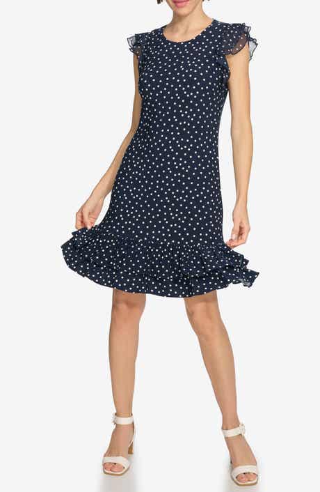 Tommy Hilfiger Chiffon Flutter Sleeve Dress