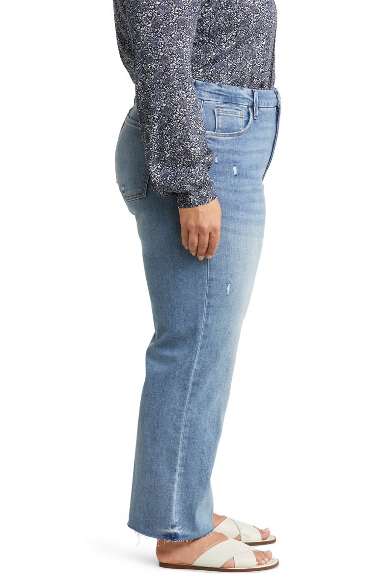 KUT from the Kloth Meg Fab Ab High Waist Raw Hem Wide Leg Jeans, Alternate, color, 