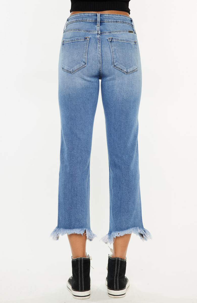 KanCan Zuzanna High Rise Crop Straight Leg Jeans, Alternate, color, Medium Wash